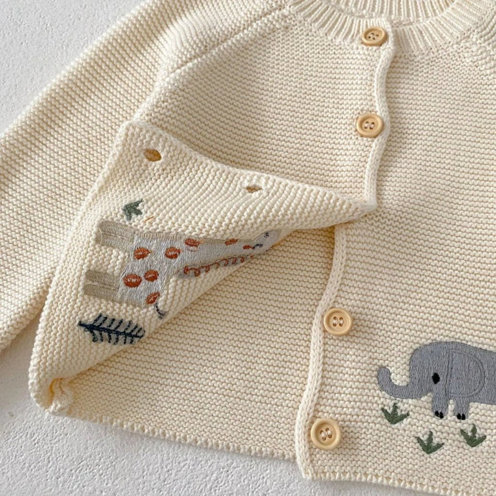 Baby Dieren Gebreid Vest detail